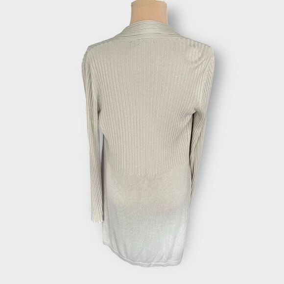 Ava Women’s Medium White Long Sleeve Oversized Viscose Cardigan Sweater - Picture 7 of 7